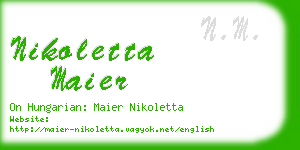 nikoletta maier business card